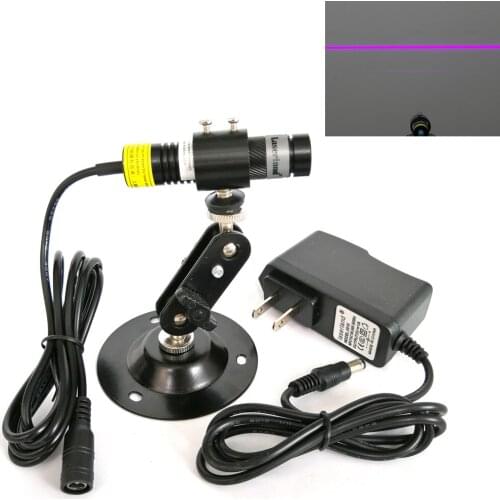 16X68mm Focusable Violet Blue 405nm 120mW Line Laser Module w/ Adapter + mount