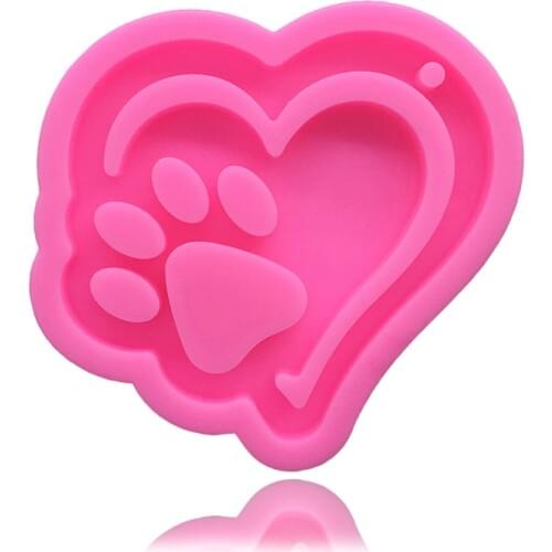 Bear Paw Heart Silicone Sugarcraft Cupcake Baking Mold Keychains Mold Fondant Cake Decorating Tools
