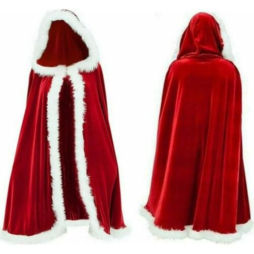 Xmas Christmas Cosplay Costumes Cloak Adult Child Christmas Christmas Santa Claus Velvet Cape Cloak Cappa Cosplay Clothes