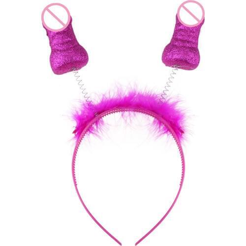 Novelty Bride Penis Shaped Crown Tiara Headband Hair Hairband Bezel for Girls Night Out Bachelorette Hen Party Accessories
