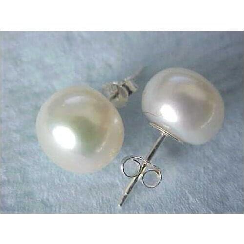 New Arrival Favorite Pearl Earring 10.5mm AAA White Pearl Stud Earrings S925 Silver Stud Fine Jewelry Charming Women Gift