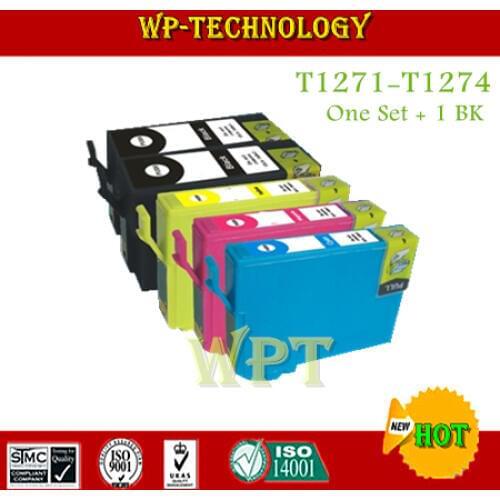 One Set Plus One BK Compatible cartridge suit for T1271 - T1274 ,suit for Epson NX530 NX625 WF-60 545 630 633 WF-3520 WF-3540