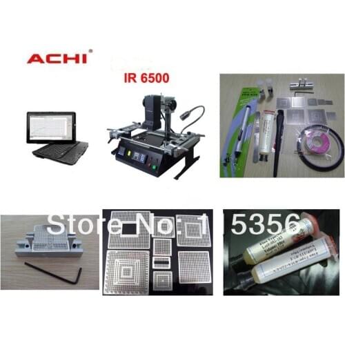 Free shipping ACHI IR6500 dark infrared BGA Rework Station with 9 in1 BGA reballing kit