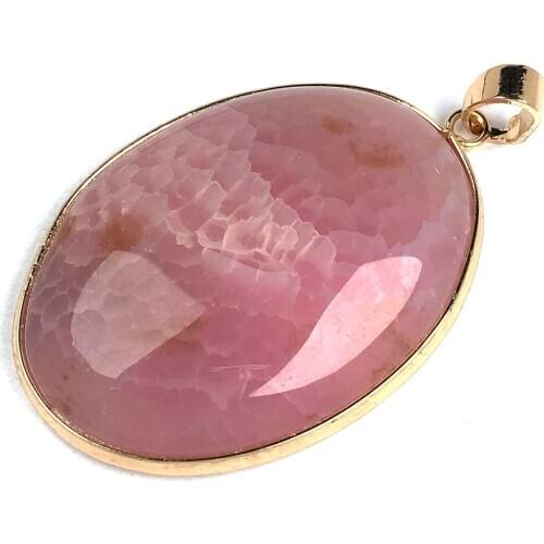 Trendy Natural Agates Stone Pendant Oval Shape Quartz Pendants Charms for Jewelry Making DIY Necklace Accessories 30x45mm