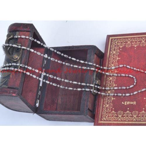 Wholesale 16-40" 5/10/20/50/100pcs/Lot DIY Ball Bead Silver color Stainless Steel 3.2mm Hanging Pendant Necklace High Quality