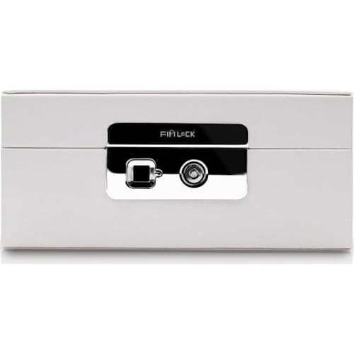 Fipilock Luxury Wood Material PU Leather Fingerprint Lock Jewelry Box