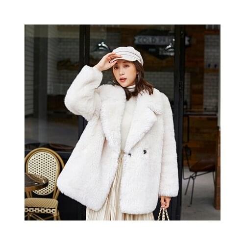 New Tuscany Woolen Fur Coat Women Coat H20
