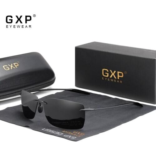GXP TR90 Rimless Sunglasses Men Ultralight High Quality Square Frameless Sun Glasses For Women Brand Designer Mirror Lens