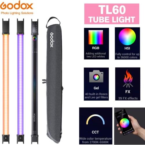 Godox TL60 Tube Light RGB Color Handheld Light Stick Pavo tube for Photography Studio Lighting support Remote APP Control