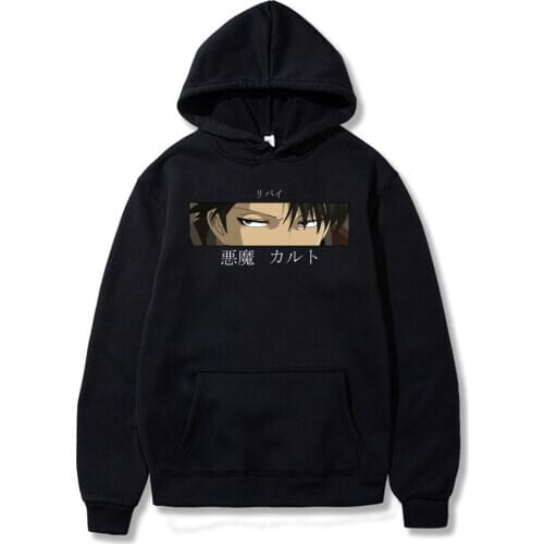 Attack on Titan Hoodie Men Fashion Loose Pullovers Casaul Livai Ackerman Eyes Print Hoodie Sweatshirt Women Pullover Hoodies