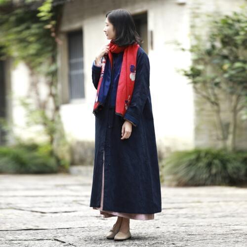 Women Loose Cotton Linen Trench Coat Ladies Solid Color Outwear Overcoat Female Vintage Flax Cotton Coat Autumn 2018 Retro Coat