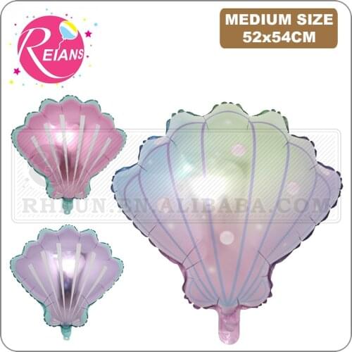 Pink purple baby shower girl wedding air balloons hawaii shell foil balloon Summer Fish birthday party decoration sea Toy Globos