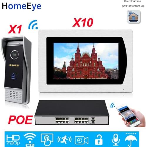 Wifi Video Intercom Smart Phone App Unlock IP Video Door Phone Home Access Control System 1-10 Motion Detection 7'' Touch Screen