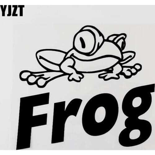YJZT 15.5CM×13.9CM Personality Graphical Animal Frog Vinyl Car Sticker Decal Black/Silver 8C-0453
