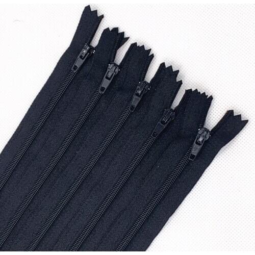 10pcs 3# black 10/60cm (4inch/24 Inch)closed Nylon Coil Zippers Tailor Sewer Craft Crafters (20 colors)