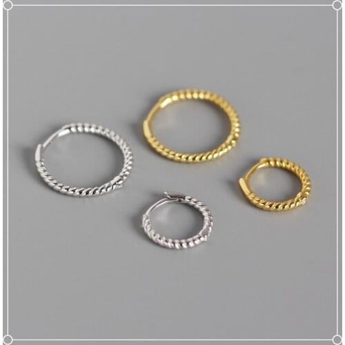 Twisted Rope Hoop Earrings For Women Round Ear Cuffs Dainty Femme Fine Jewelry 2021 Trend Jewelry M4