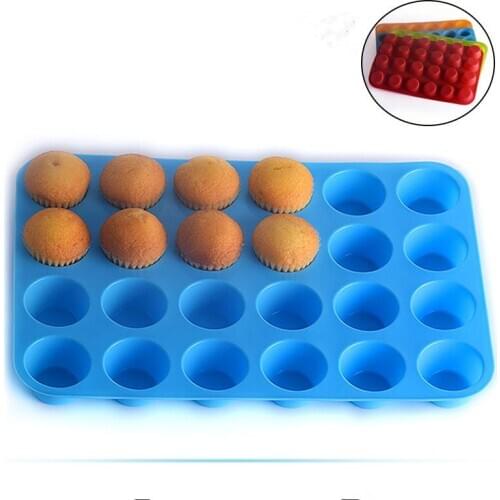1PC Muffin Cup 24 Cavity Silicone Cake Molds Soap Cookies Cupcake Baking Equipment And Accessories Pan Mold Cake Mold Tray XB017