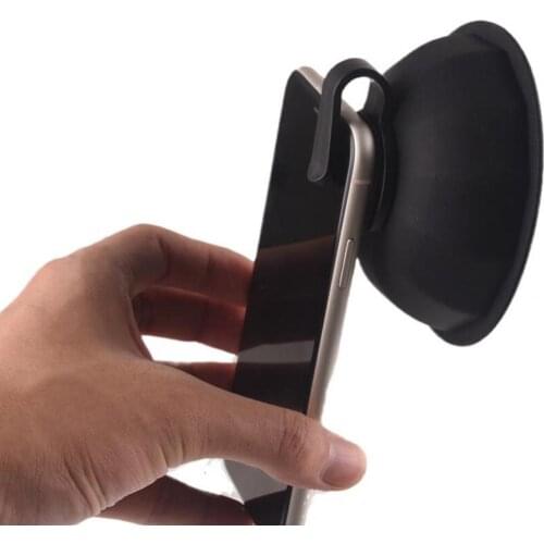11x11cm Camera Mobile Phone Reflection-free Silicone Lens Hood with 3 Clips