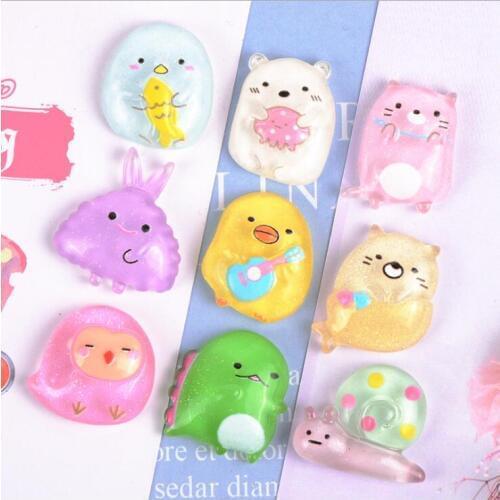 20Pcs/Lot Cartoon Resin Flat back Cabochons for Phone Hair bow Decoration Scrapbooking DIY Embellishment Craft