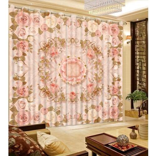 3D curtain home window curtains blackout for bedroom living room Stone mosaic marble home decor curtains