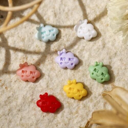 50pcs New Japanese Nail Cloud Smiling Face Three-dimensional Lovely Rose Color Small Cloud Decoratiive Stones Ornaments for DIY