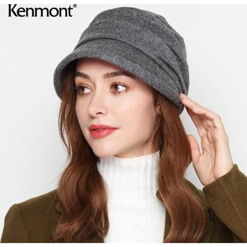 Show face small woolen duck tongue Beret adjustable female autumn winter British versatile bud Cap Cotton inner lining 2782