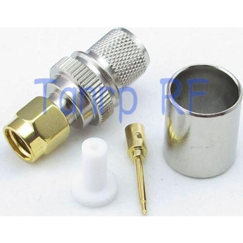 Free shipping! SMA male plug crimp for RG8 LMR400 RG213 LMR214 cable RF connector adapter wholesale