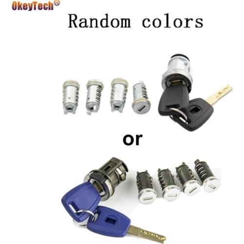 OkeyTech 5PC Complete Set Car Key Ignition Door Trunk Lock Backup Barrel Cylinder Lock For Fiat Replacement Lock With SIP22 Key
