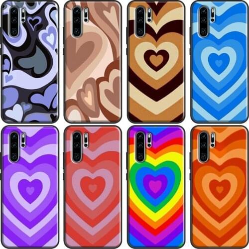 Latte Love Brown Heart Aesthetic For Huawei P30 Pro P40 P20 Lite Mate 20 Lite TPU Case For Huawei P Smart 2019 2021 Coque