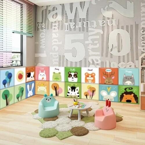 Baby Anti-collision Headboards 3d Stereo Wall Sticker Children Room Cartoon Animals Kids Room Soft Bag Tatami Bedroom Decor