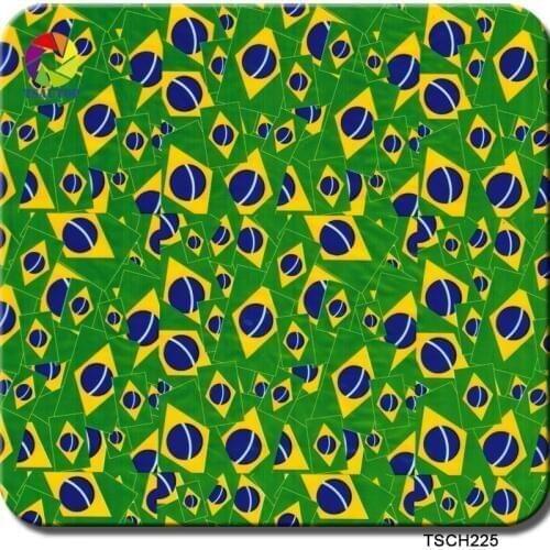 TSAUTOP Size 0.5m x 20m hydrographics film water transfer aqua printing film Brazilian flag WDF1425