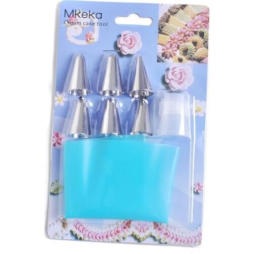 Cake Cream Decorating Tools 8 pcs/Set Stainless Steel Russian Tips Pastry Nozzles Confectionery Fondant Cupcake Icing Piping Bag