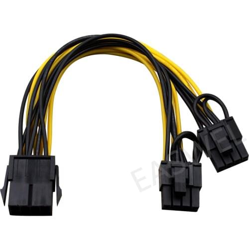 Quality CPU 8 Pin Female to Dual 8 Pin (6+2) Male PCI Express GPU Adapter Cable