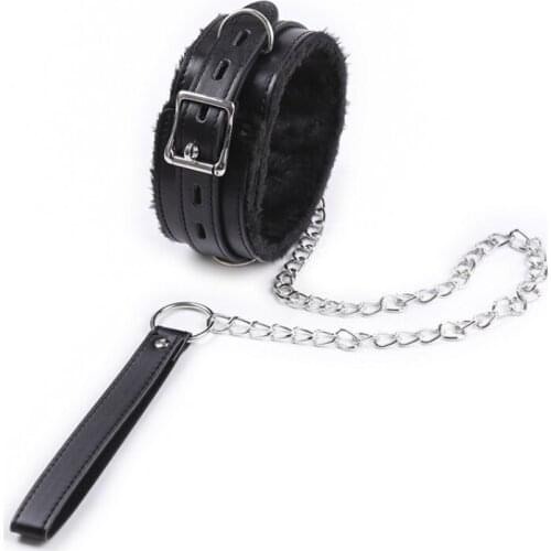 Leather Metail Heart Sex Handcuffs Ankle Cuffs and Collar Slave Bdsm Bondage Set Sex Toys for Couples Erotic Womens Lingerie