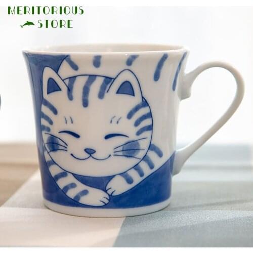 Cute Cat Mugs 260ml Ceramic Milk Mug Japanese Style Coffee Scented Tea Water Cups Heat Resistant Creative Gift for Friends