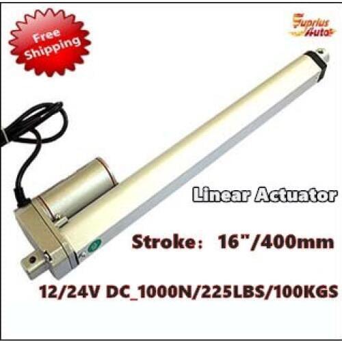 12v/24v DC linear actuatorr, 16inch/400mm , 1000N/100kgs/225lbs load linear actuators with mounting brackets and hot sale