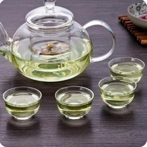 Japan Style Thickening Small Glass Cup And Saucer 3Pcs/Lot Transparent Flower Tea Cup 30ml Kung Fu Tea Cup