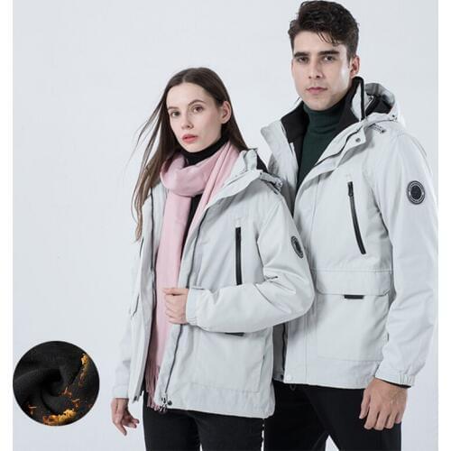Men Women Outdoor Winter With Lining Jackets Thicken Thermal Windproof Waterproof Detachable Windbreaker Climbing Skiing Jackets