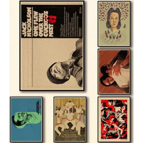 18 Designs One Flew Over the Cuckoos Nest Kraftpaper Poster Artwork Fancy Wall Sticker for Coffee House Bar A3