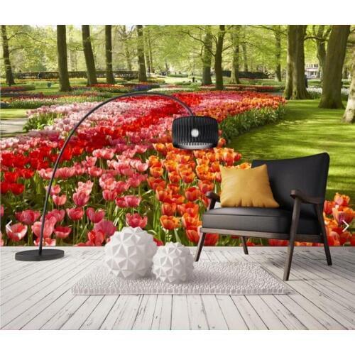 Custom 3D Photo Wallpaper Garden Flower Wall Wall Mural Living Room Bedroom Vinyl Mural Waterproof Wallpaper Home Decor