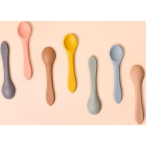 Bpa Free Small Mold Kids Baby Training Silicone Spoon