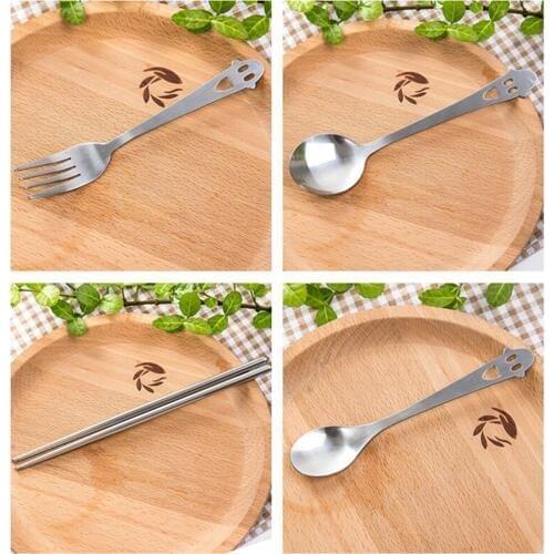 NICEYARD Portable 2 pcs/set Cutlery Set Fork Spoon Chopsticks Bento Lunch Accessories Dinnerware Set Tableware