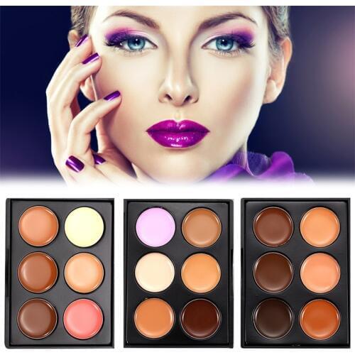 6 Color Face New Concealer Palette Natural Color Corrector Maquillage Contouring Makeup Women Cosmetic Make Up Consealer Cremes