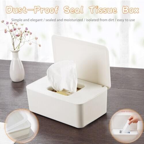 Kitchen Paper Storage Box Bathroom Paper Towel Holder Tissue Box Cover Plastic Beige Napkin Holder Car Tissue Holder