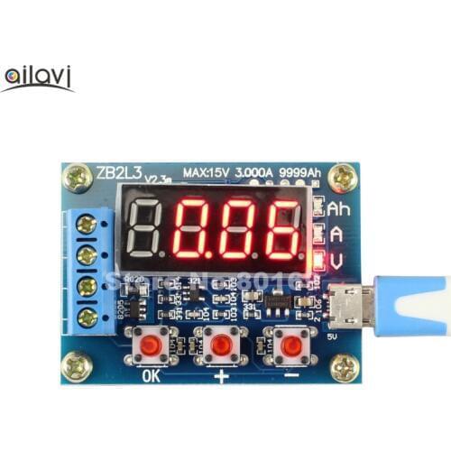 DC 4.5-6V Battery Capacity Tester External Load Discharge Type 1.2-12V 18650 Supported 3A 15V 9999Ah
