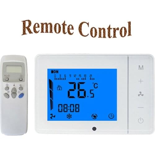 Programmable Central Air Conditioner Thermostat Fan Coil Units With Remote Control Temperature Controller AC100V-240V LCD