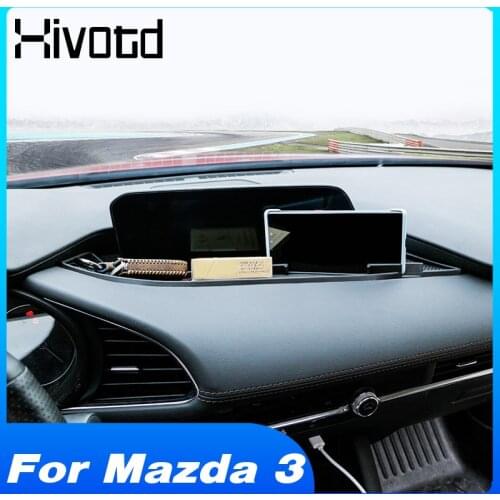 Hivotd For Mazda 3 2019 2020 2021 Axela Accessories Instrument Pad Anti Slip Mat Mobile Phone Navigation Holder Interior Parts