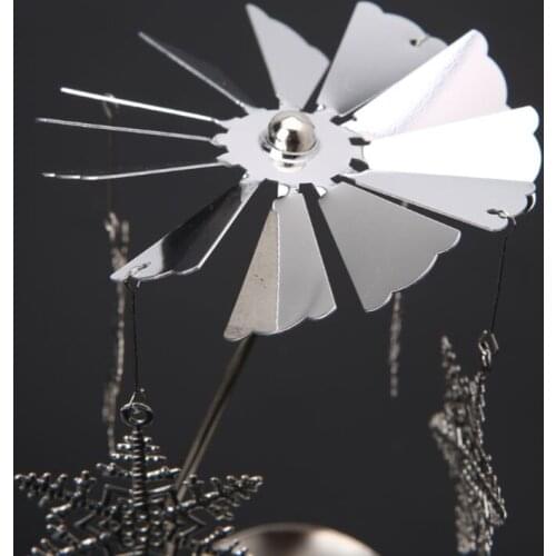 Christmas Spinning Candle Holder, Rotary Tealight Candle Metal Tea Light Holder M68E