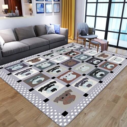 Modern Living Room bedroom Carpet Anti-slip Flannel Area Rug Kids Room Floor Carpets Baby Play Crawling Creative dog Pattern Mat