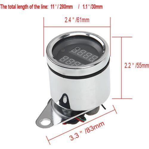Universal Motorcycle 2 in 1 Tachometer Voltmeter Voltage Gauge LED Indicator
